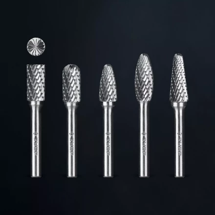 Зубр Набор твердосплавных борфрез, 5 шт.: B1020, C1020, F1020, H1025, L1025 (28815-H5) купить в Ноябрьске