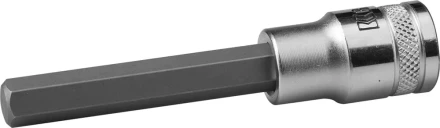 Торцовая бита-головка KRAFTOOL &quot;INDUSTRIE QUALITAT&quot;, удлиненная, материал S2, HEX, сатинированная, 1/2&quot;, H10 27909-10_z01 купить в Ноябрьске