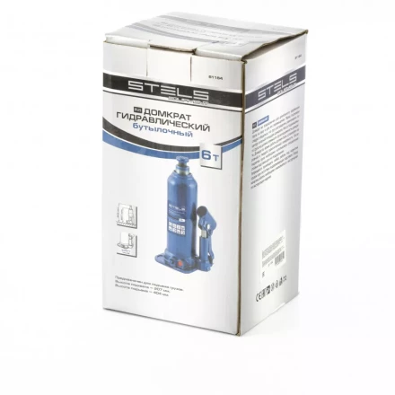 Домкрат гидравлический бутылочный 6 т h подъема 207-404 мм Stels 51164 купить в Ноябрьске