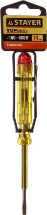 Пробник STAYER &quot;STANDARD&quot; электрический, 100-500В, 140мм, этикетка-флажок 2571-14_z01 купить в Ноябрьске