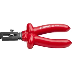 Пассатижи ЗУБР "МАСТЕР" "ЭЛЕКТРИК" для зачистки проводов диэлектрические, высоковольтные до~1000В, d до 5мм, S поперечн сеч кабеля до 10мм2, 160мм 2214-9-16_z02