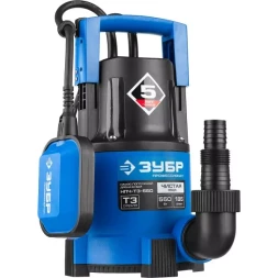 Насос ЗУБР &quot;ПРОФЕССИОНАЛ&quot; Т3 погружной дренажный для чистой воды (d пропускаемых частиц до 5мм), 550Вт, пропускная способность 185л/мин, напор 8,5м НПЧ-Т3-550