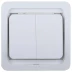 Выключатель СВЕТОЗАР &quot;ГАММА&quot; двухклавишный, без подсветки, цвет белый, 10А/~250В SV-54134-W купить в Ноябрьске