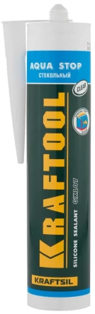 Герметик KRAFTOOL KRAFTSeal GX107 &quot;AQUA STOP&quot; силиконовый стекольный, прозрачный, 300мл 41256-2 купить в Ноябрьске