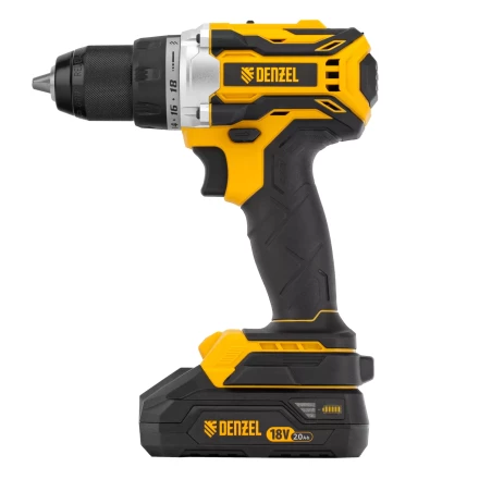 Дрель-шуруповерт аккумуляторная Denzel  BLDL-18-0 26140, бесщет.2 Li-Ion, 18 В купить в Ноябрьске