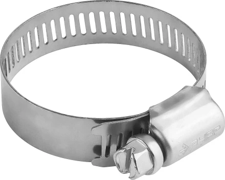 Хомуты ЗУБР &quot;ЭКСПЕРТ&quot;, нерж. сталь, просечная лента 12 мм, 19-44 мм, 100 шт 37815-019-44-100 купить в Ноябрьске