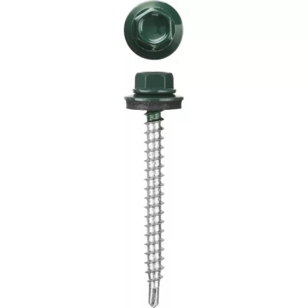 Саморезы СКМ кровельные, RAL 6005 зеленый насыщенный, 19 x 5.5 мм, 2 500 шт, для металлических конструкций, STAYER 30300-55-019-6005 купить в Ноябрьске