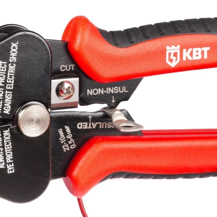 Полуавтоматический стриппер КВТ WS-03 для снятия изоляции с проводов 0.5–6.0 мм с функцией опрессовки и модулем резки CutPro (101542) купить в Ноябрьске