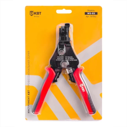 Полуавтоматический стриппер КВТ WS-03 для снятия изоляции с проводов 0.5–6.0 мм с функцией опрессовки и модулем резки CutPro (101542) купить в Ноябрьске