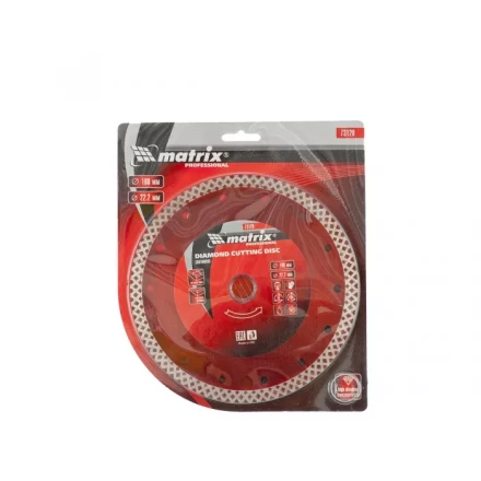 Диск алмазный отрезной сплошной 180 х 22,2 мм сухая резка MATRIX Professional 73128 купить в Ноябрьске
