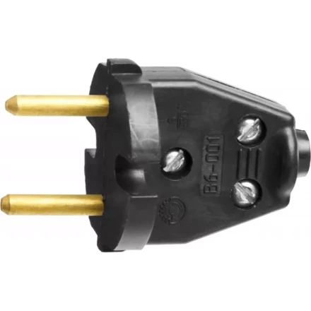 Вилка СИБИН электрическая, разборная, 6А/220В, черная 55152-B купить в Ноябрьске