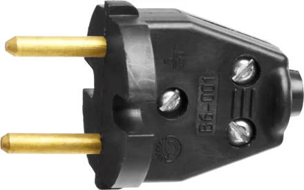 Вилка СИБИН электрическая, разборная, 6А/220В, черная 55152-B купить в Ноябрьске