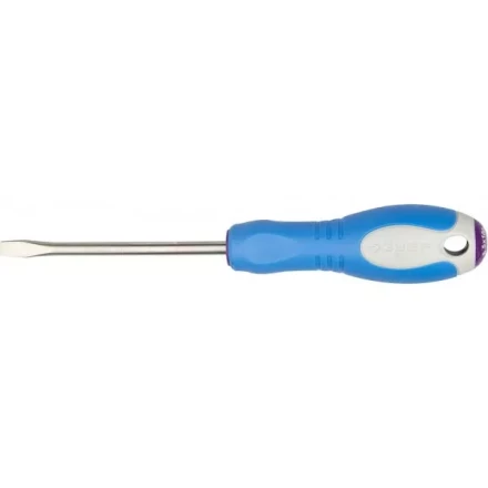 Отвертка ЗУБР, Cr-V сталь, трехкомпонентная рукоятка, цветовая индикация типа шлица, SL, 6,5x100мм 25251-6.5-100 купить в Ноябрьске