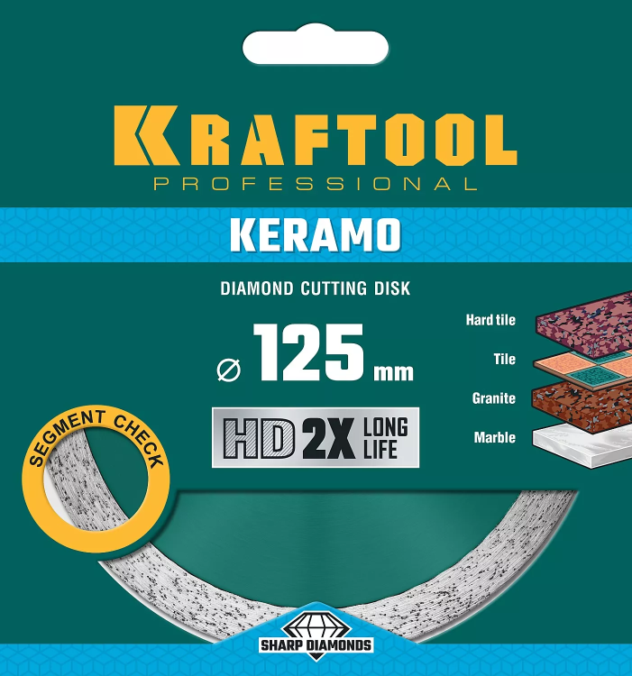 Диск алмазный отрезной для УШМ KERAMO 36684-125 купить в Ноябрьске