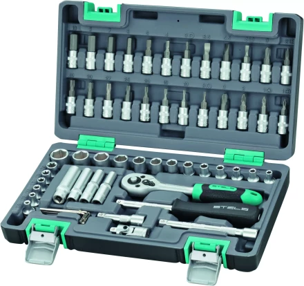 Набор инструментов 1/4  CrV пластиковый кейс 57 предметов STELS 14101 купить в Ноябрьске