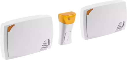 Звонок СВЕТОЗАР &quot;ТРИО&quot; электрический беспроводной 120м, 36 мелодий, 2 звонка, 1 кнопка, A23, 2*3АА 58076 купить в Ноябрьске