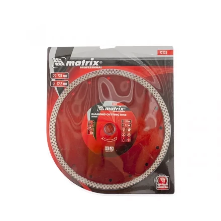Диск алмазный отрезной сплошной 230 х 22,2 мм сухая резка MATRIX Professional 73136 купить в Ноябрьске