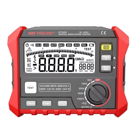 Тестер сопротивления изоляции до 100 ГОм КВТ KT 5203 PROLINE (89638) купить в Ноябрьске