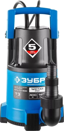 Насос ЗУБР "ПРОФЕССИОНАЛ" Т3 погружной дренажный для чистой воды (d пропускаемых частиц до 5мм), 400Вт, пропускная способность 140л/мин, напор 8,0м НПЧ-Т3-400 купить в Ноябрьске