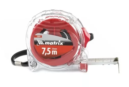 Рулетка 7,5 м х 25 мм MATRIX Crystal корпус из поликарбоната артикул 31074 купить в Ноябрьске