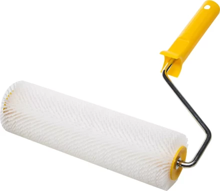 Валик игольчатый STAYER для наливных полов в сборе, пластмассовые иглы, бюгель 8мм, 75х250мм 03951-25 купить в Ноябрьске