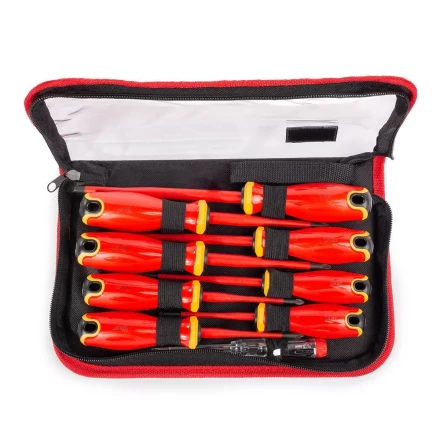 Набор диэлектрических отверток SLIM VDE КВТ НИО-2209, сталь S2, профиль SL, PH, PZ, 9 шт. (88935) купить в Ноябрьске