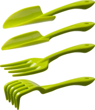 Набор садовый РОСТОК пластиковый, 4 предмета: Вилка, грабельки, 2 совка 421429-H4 купить в Ноябрьске