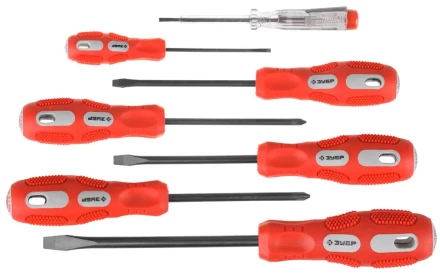 Набор отверток ЗУБР &quot;МАСТЕР&quot;, хром-ванадиевая сталь, эргономичная трехкомпонентная рукоятка, 7шт 25235-H7 купить в Ноябрьске