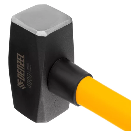 Кувалда 4000 г, кованая, фибергласовая  рукоятка c TPR покрытием, 880 мм Denzel 11023 купить в Ноябрьске