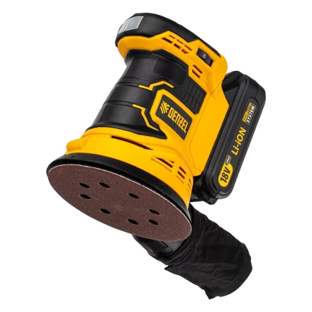 Машина шлифовальная эксцентриковая аккумуляторная Denzel 28470 COS-125, 18В Li-Ion купить в Ноябрьске