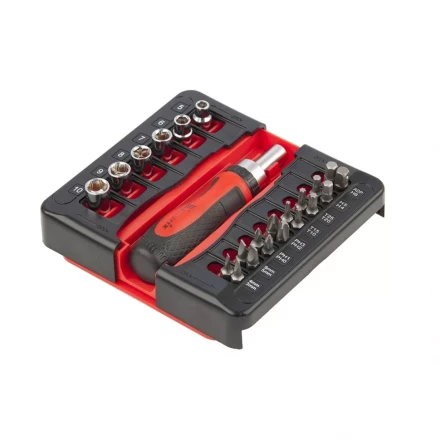 Отвертка реверсивная с набором бит и торцевых головок, 23 шт., CrV Matrix 11786 купить в Ноябрьске