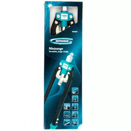 Заклепочник двуручный усиленный 520 мм, удлин.рукоятки, для заклепок 3,2-4,0-4,8-6,0-6,4 GROSS 40409 купить в Ноябрьске