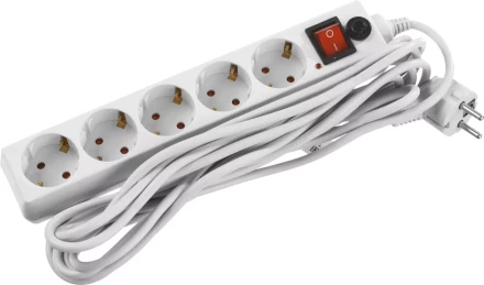 Сетевой фильтр STAYER &quot;MASTER&quot; электрический, 5 гнезд, макс. мощн. 2200 Вт, 5м 55066-5 купить в Ноябрьске