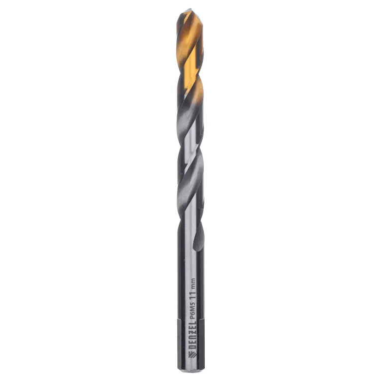 Сверло спиральное по металлу Denzel, 11 x 142 мм, Р6М5, Golden Tip, 718243 купить в Ноябрьске