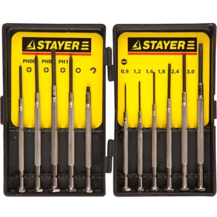 STAYER &quot;MASTER&quot;. Набор: Отвертки часовые для особо точных работ, с цельнометаллическими рукоятками 2560-H11_z01 купить в Ноябрьске