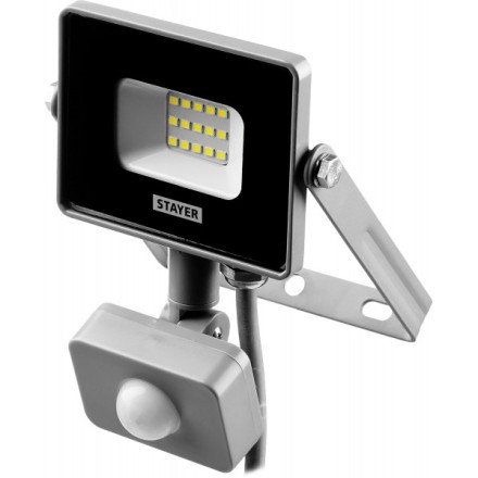 Прожектор LEDPro светодиодный, STAYER Profi 57133-10, датчик движения, 10Вт 57133-10 купить в Ноябрьске