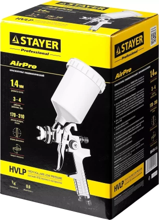 Краскопульт пневматический STAYER "PROFESSIONAL" AirPro, 1,4мм 06476-1.4 купить в Ноябрьске