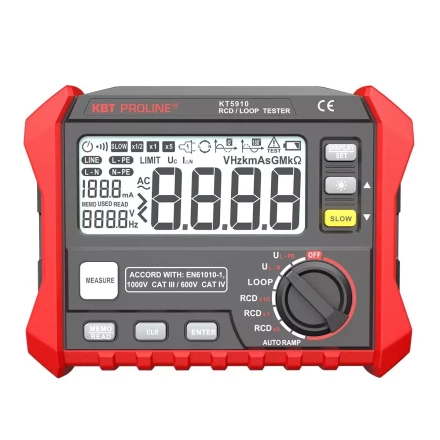 Тестер параметров УЗО и петли фаза-ноль цифровой КВТ KT 5910 (87241) купить в Ноябрьске