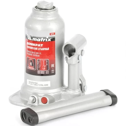Домкрат гидравлический бутылочный телескопический 4 т подъем 170-420 мм MATRIX 50743 купить в Ноябрьске