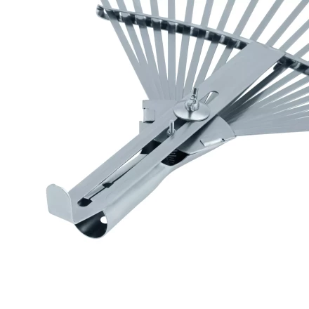 Грабли веерные стальные Palisad, 300 - 480 мм, 22 плоских зуба, оцинкованные,раздвижные, без черенка, 617675 купить в Ноябрьске