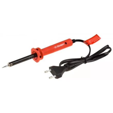 Электропаяльник ЗУБР &quot;МАСТЕР&quot; с пластиковой рукояткой и долговечным жалом, форма конус, 40Вт 55400-40_z01 купить в Ноябрьске