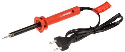 Электропаяльник ЗУБР &quot;МАСТЕР&quot; с пластиковой рукояткой и долговечным жалом, форма конус, 40Вт 55400-40_z01 купить в Ноябрьске