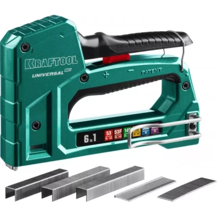 Степлер для скоб &quot;Universal HD&quot; 6-в-1: 53 (6-14 мм)/53F (8-14 мм)/140 (8-14 мм)/13 (6-14 мм)/300 (16 мм)/500 (16 мм), литой, алюм. корп., KRAFTOOL 3188 купить в Ноябрьске