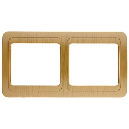 Панель СВЕТОЗАР &quot;ГАММА&quot; накладная, горизонтальная, цвет ольха, 2 гнезда SV-54146-A купить в Ноябрьске