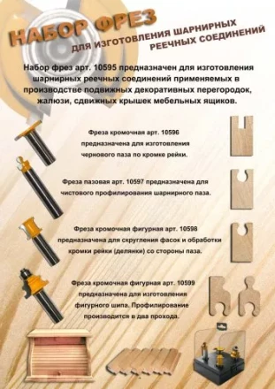 Набор фрез д/изг шарнирного соед хв 12мм 4шт Энкор 10595 купить в Ноябрьске