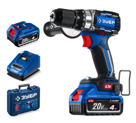 Бесщеточная дрель-шуруповерт Зубр, 2 АКБ LMS (4 Ач), в кейсе DB-70-42 серия «ПРОФЕССИОНАЛ» купить в Ноябрьске