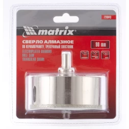 Сверло алмазное по керамограниту 90 х 67 мм 3-гранный хвостовик MATRIX артикул 726843