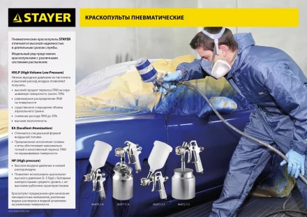 Краскопульт пневматический STAYER "PROFESSIONAL" AirPro, 1,4мм 06477-1.4 купить в Ноябрьске