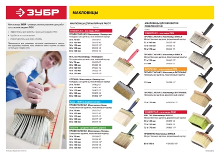 Макловица ЗУБР &quot;АКВА&quot;, искусственная щетина, пластмассовый корпус, 30х100мм 01817-10 купить в Ноябрьске