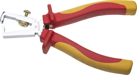 Пассатижи ЗУБР &quot;ПРОФИЭЛЕКТРИК&quot;, диэлектр, для зачистки проводов, двухкомп рукоятка, до~1000В, d до 5мм, S поперечн сеч кабеля до 10мм2, 180мм 22145-9-16 купить в Ноябрьске